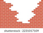 Brick wall, incomplete brickwork. Industrial abstract background for construction sites, building materials stores, brick factories. Vector illustration