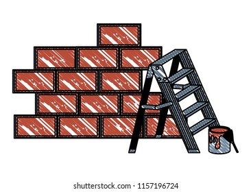 brick wall and ladder design