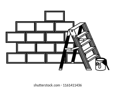 brick wall and ladder design