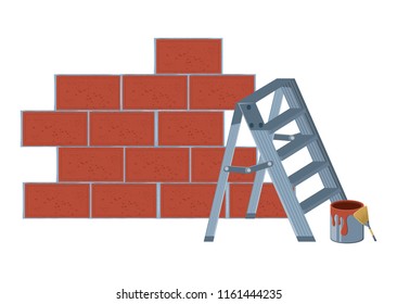 brick wall and ladder design