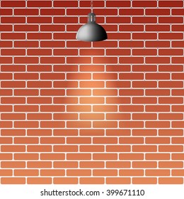 brick wall with lamp. vector illustration