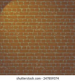 Brick wall. Lamplight. Web page background. Vector .e p s 1 0