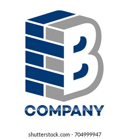 Brick Wall And Letter B Logo