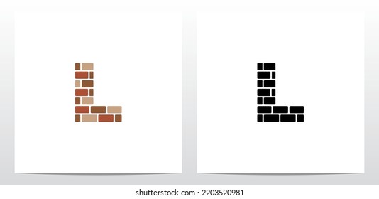 Brick Wall Letter Logo Design L