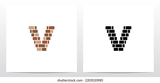Brick Wall Letter Logo Design V