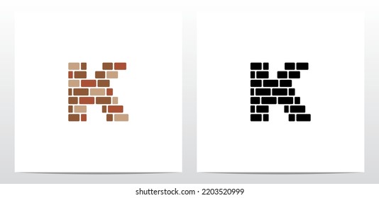 Brick Wall Letter Logo Design K