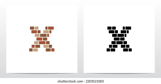 Brick Wall Letter Logo Design X