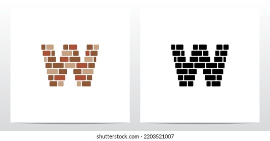 Brick Wall Letter Logo Design W