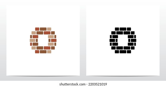 Brick Wall Letter Logo Design O