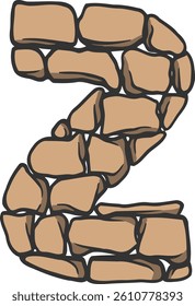 Brick Wall Letter Vector Element Alphabet Z