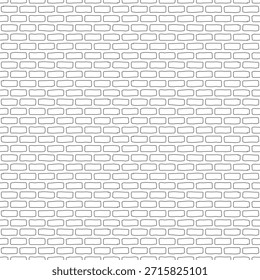Brick wall line art. Seamless brick wall pattern background. Black and white texture of masonry. Doodle hand drawn outline of bricks.
