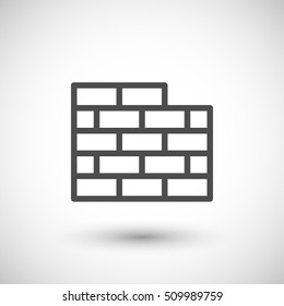 Brick wall line icon