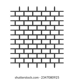 Brick wall line icon isolated on white background.Vector illustration.