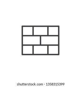 Brick wall line icon. linear style sign for mobile concept and web design. Firewall outline vector icon. Symbol, logo illustration. Pixel perfect vector graphics