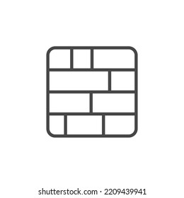 Brick Wall Line Icon, Outline Vector Symbol Illustration. Pixel Perfect, Editable Stroke.