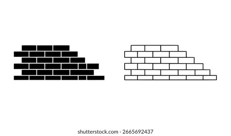 Icono de la línea de la pared del ladrillo, Vector simple de la construcción para la arquitectura y los diseños de edificios