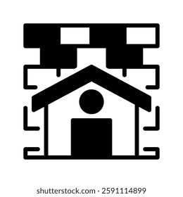 Brick Wall line icon. Universal creative premium symbol. Vector sign icon logo template. Vector illustration