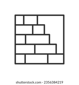 Brick wall, linear icon. Line with editable stroke