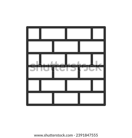 Brick wall, linear icon. Line with editable stroke