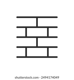 Pared de ladrillo, icono de estilo lineal. Ancho de trazo editable