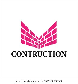 diseño de logotipo de pared de ladrillo sencillo
