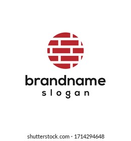 brick wall logo design template
