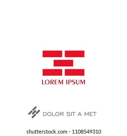  Brick wall logo vector graphic flat design, Connect logo.