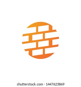 Brick wall logo vector ilustration design