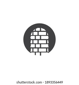 Diseño de ilustraciones vectoriales del logo de la pared de ladrillos