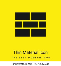 Muro de ladrillo icono de material amarillo brillante mínimo