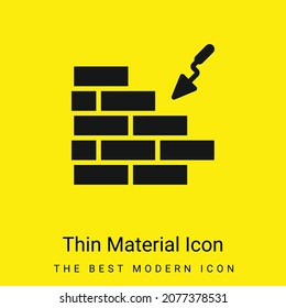 Muro de ladrillo icono de material amarillo brillante mínimo