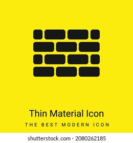 Muro de ladrillo icono de material amarillo brillante mínimo