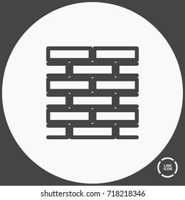 Brick wall minimal icon. Parquet line vector icon for websites and mobile minimalistic flat design.