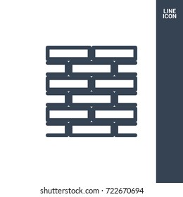 Brick wall minimal icon. Parquet line vector icon for websites and mobile minimalistic flat design.