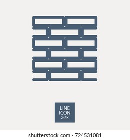 Brick wall minimal icon. Parquet line vector icon for websites and mobile minimalistic flat design.