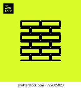 Brick wall minimal icon. Parquet line vector icon for websites and mobile minimalistic flat design.
