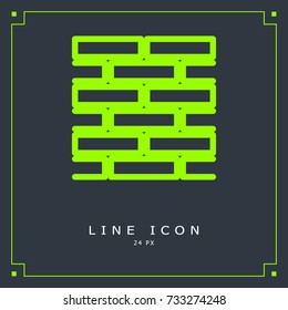 Brick wall minimal icon. Parquet line vector icon for websites and mobile minimalistic flat design.