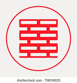 Brick wall minimal icon. Parquet line vector icon for websites and mobile minimalistic flat design.