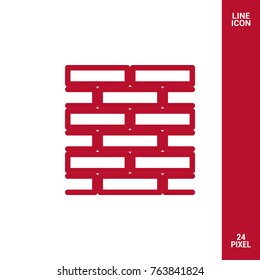 Brick wall minimal icon. Parquet line vector icon for websites and mobile minimalistic flat design.