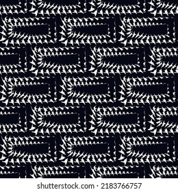 Brick wall motif handdrawn classic geometric print. Paint brush strokes seamless pattern. Freehand grunge design background. Modern urban ornament. Artistic hand drawn abstract vector wallpaper