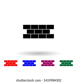 Brick wall multi color icon. Elements of engineering set. Simple icon for websites, web design, mobile app, info graphics