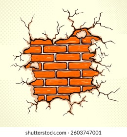 Brick wall object. hand drawing. Not AI, Vector illustration