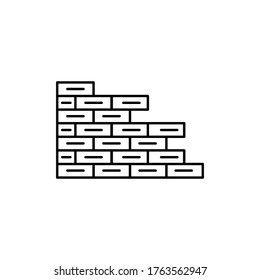 brick wall outline Icon. construction vector illustration on white background