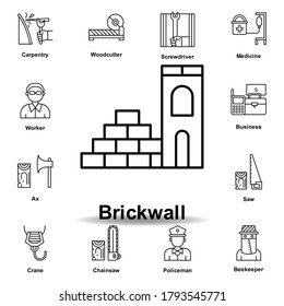 brick wall outline icon. set of labor day illustration icon. Signs and symbols can be used for web, logo, mobile app, UI, UX