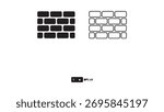 Brick wall outline with transparent background