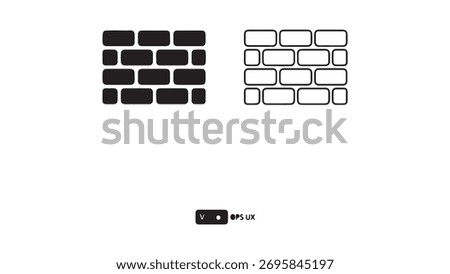 Brick wall outline with transparent background