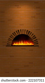 Brick Wall with Oven - Restaurant 