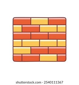 Brick wall pattern design. Colorful brick wall texture; symbolizes strength, resilience, and construction.