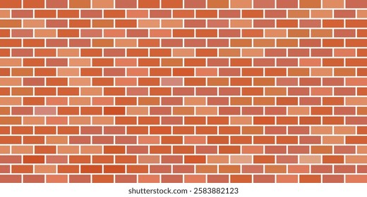 Brick wall pattern vector. Red brick texture background for construction and design projects. Architectural and interior design material illustration.