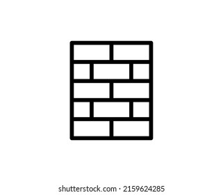 Brick wall premium line icon. Simple high quality pictogram. Modern outline style icons. Stroke vector illustration on a white background. 